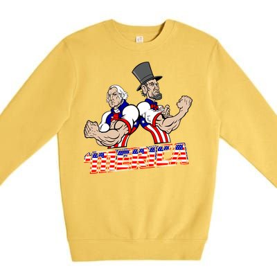 Washington And Lincoln 'Merica Premium Crewneck Sweatshirt