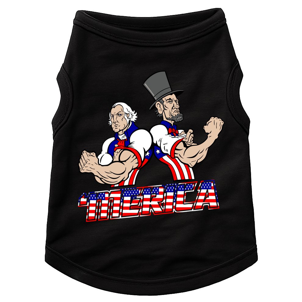 Washington And Lincoln 'Merica Doggie Tank