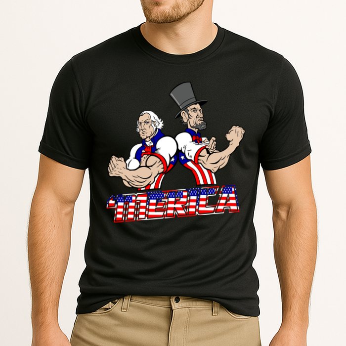 Washington And Lincoln 'Merica Cooling Performance Crew T-Shirt
