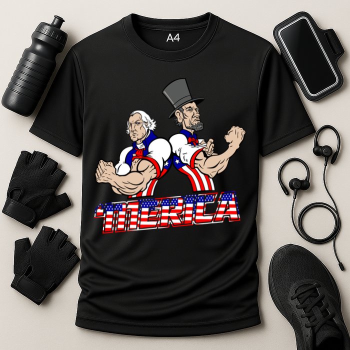 Washington And Lincoln 'Merica Cooling Performance Crew T-Shirt