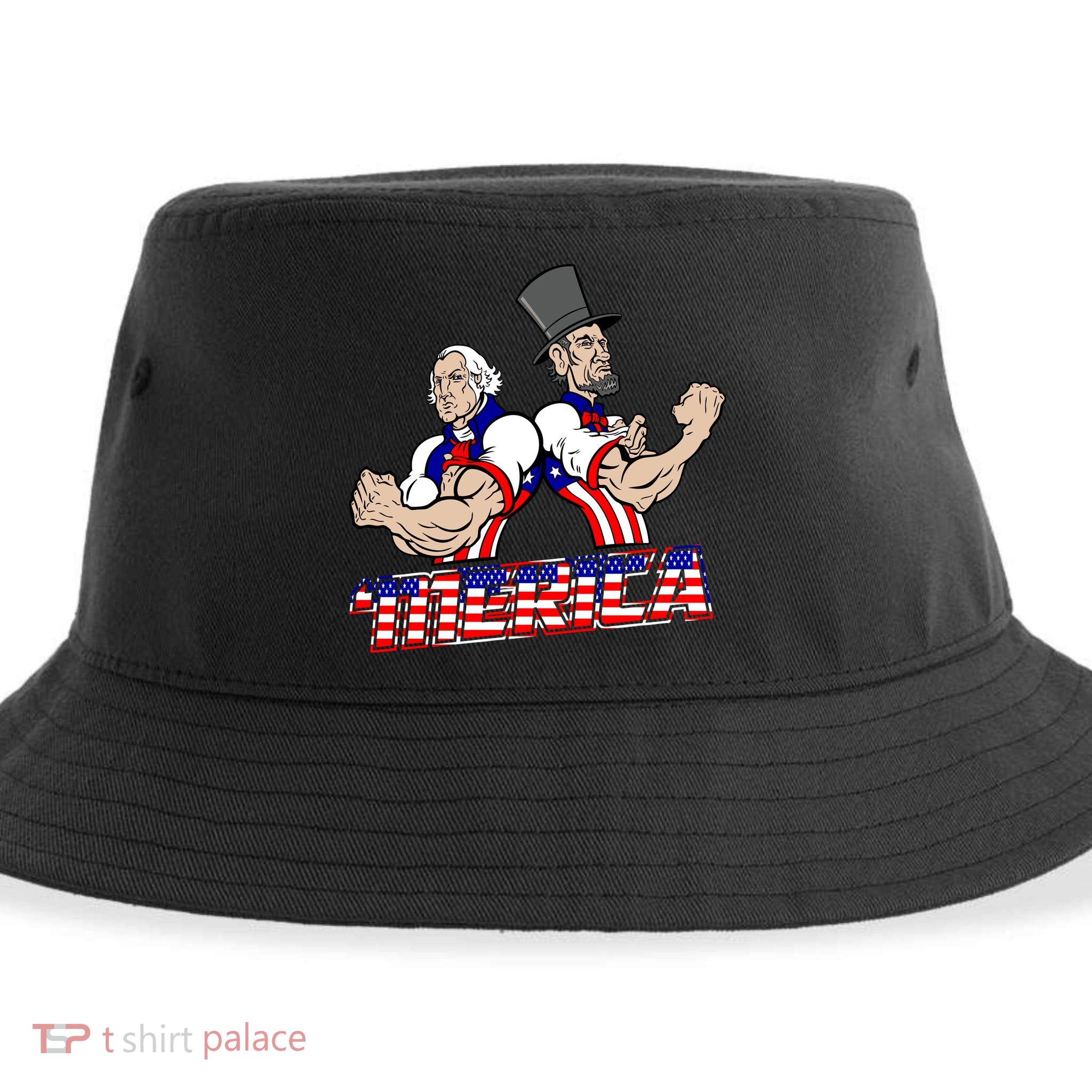 Washington And Lincoln 'Merica Sustainable Bucket Hat