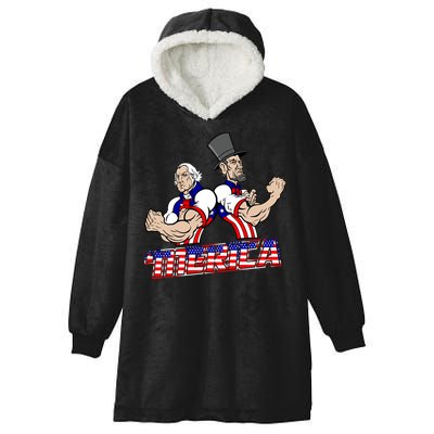 Washington And Lincoln 'Merica Hooded Wearable Blanket
