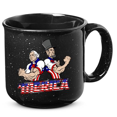 Washington And Lincoln 'Merica 15oz Campfire Ceramic Mug