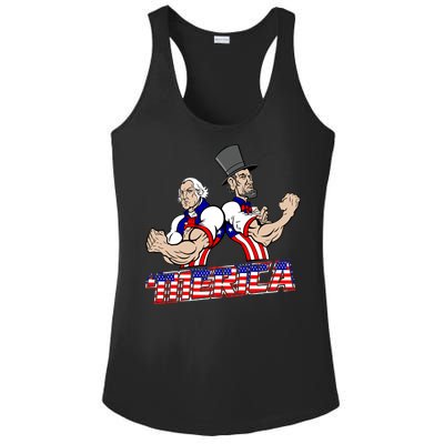 Washington And Lincoln 'Merica Ladies PosiCharge Competitor Racerback Tank