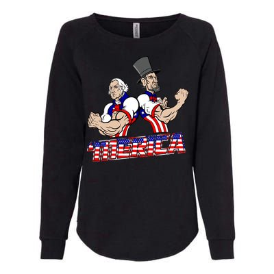 Washington And Lincoln 'Merica Womens California Wash Sweatshirt