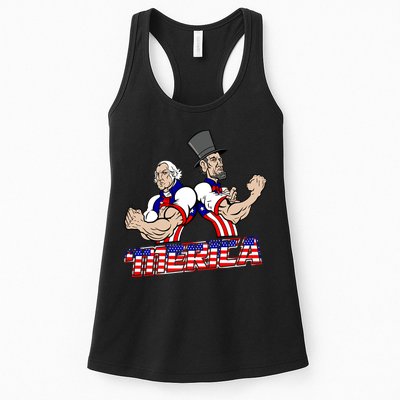 Washington And Lincoln 'Merica Womens Tank Top