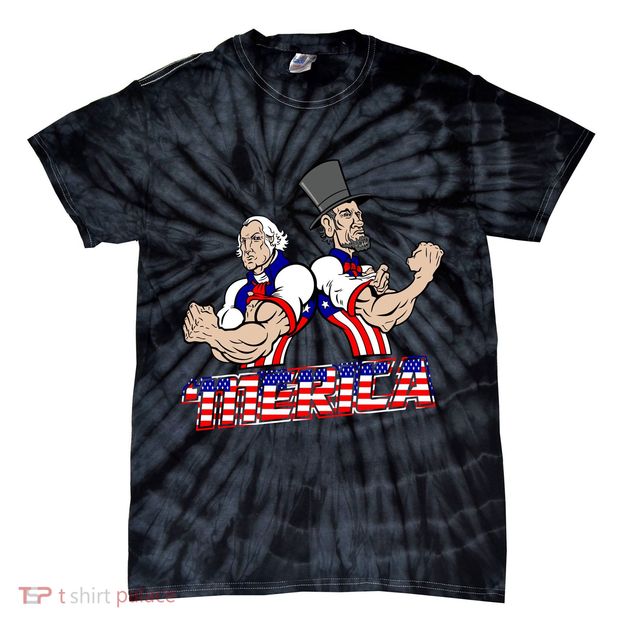 Washington And Lincoln 'Merica Tie-Dye T-Shirt