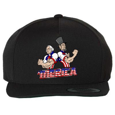 Washington And Lincoln 'Merica Wool Snapback Cap