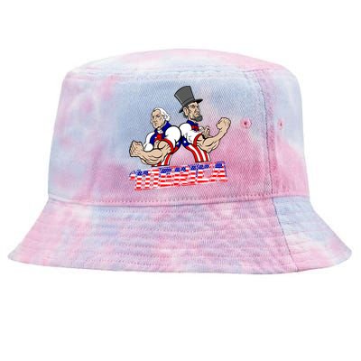 Washington And Lincoln 'Merica Tie-Dyed Bucket Hat