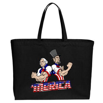 Washington And Lincoln 'Merica Cotton Canvas Jumbo Tote