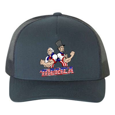 Washington And Lincoln 'Merica Yupoong Adult 5-Panel Trucker Hat