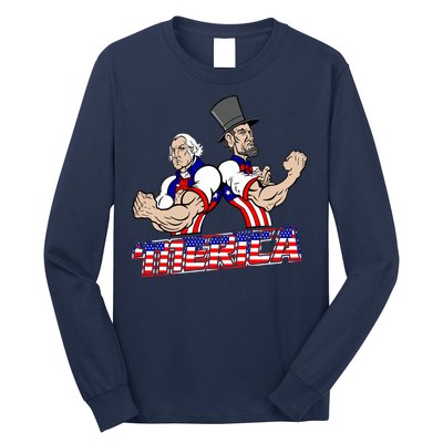 Washington And Lincoln 'Merica Long Sleeve Shirt