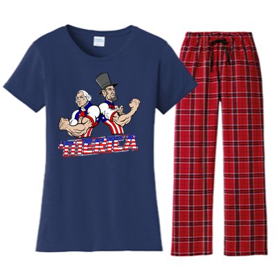 Washington And Lincoln 'Merica Women's Flannel Pajama Set