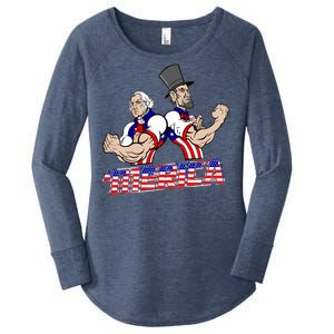 Washington And Lincoln 'Merica Women's Perfect Tri Tunic Long Sleeve Shirt