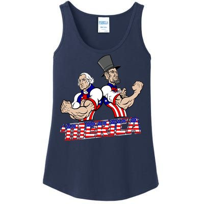 Washington And Lincoln 'Merica Ladies Essential Tank