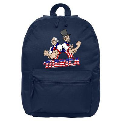 Washington And Lincoln 'Merica 16 in Basic Backpack