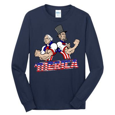 Washington And Lincoln 'Merica Tall Long Sleeve T-Shirt