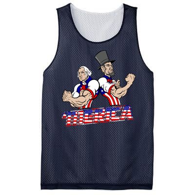 Washington And Lincoln 'Merica Mesh Reversible Basketball Jersey Tank