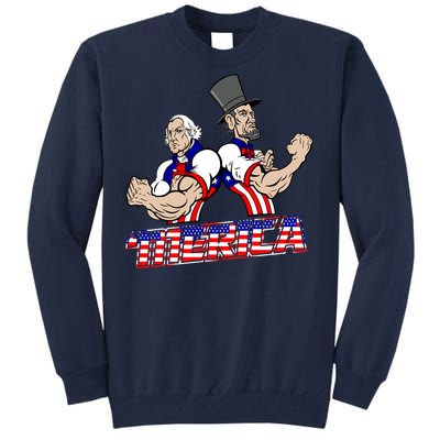 Washington And Lincoln 'Merica Tall Sweatshirt