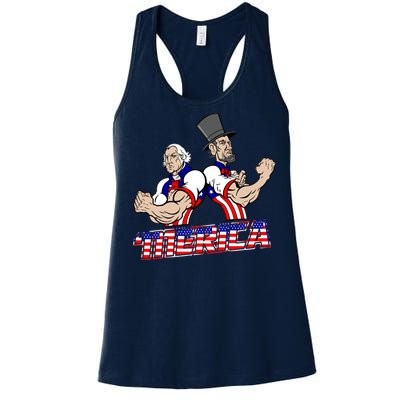 Washington And Lincoln 'Merica Women's Racerback Tank