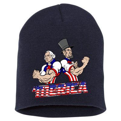 Washington And Lincoln 'Merica Short Acrylic Beanie