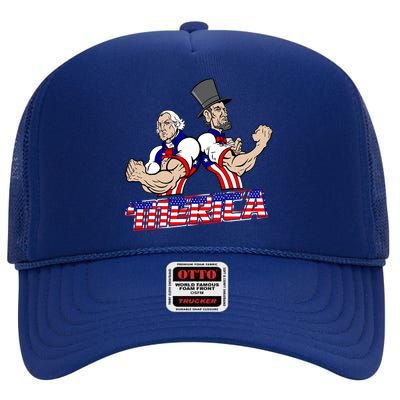 Washington And Lincoln 'Merica High Crown Mesh Back Trucker Hat