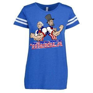 Washington And Lincoln 'Merica Enza Ladies Jersey Football T-Shirt