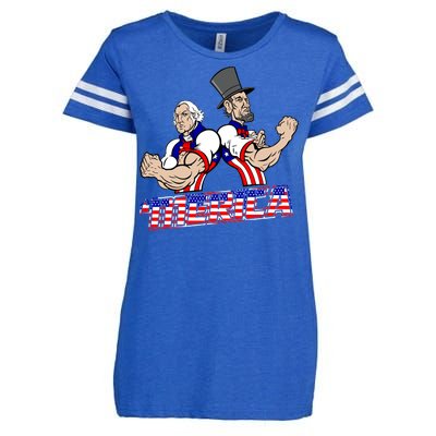 Washington And Lincoln 'Merica Enza Ladies Jersey Football T-Shirt