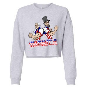 Washington And Lincoln 'Merica Cropped Pullover Crew