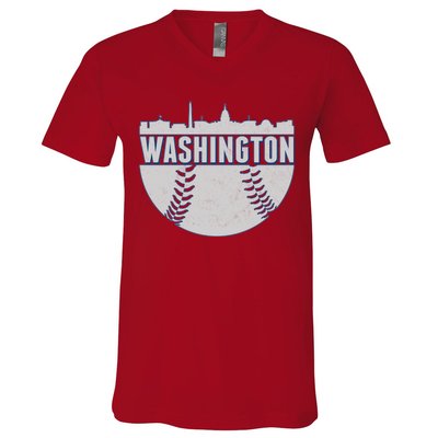 Washington Baseball Vintage V-Neck T-Shirt