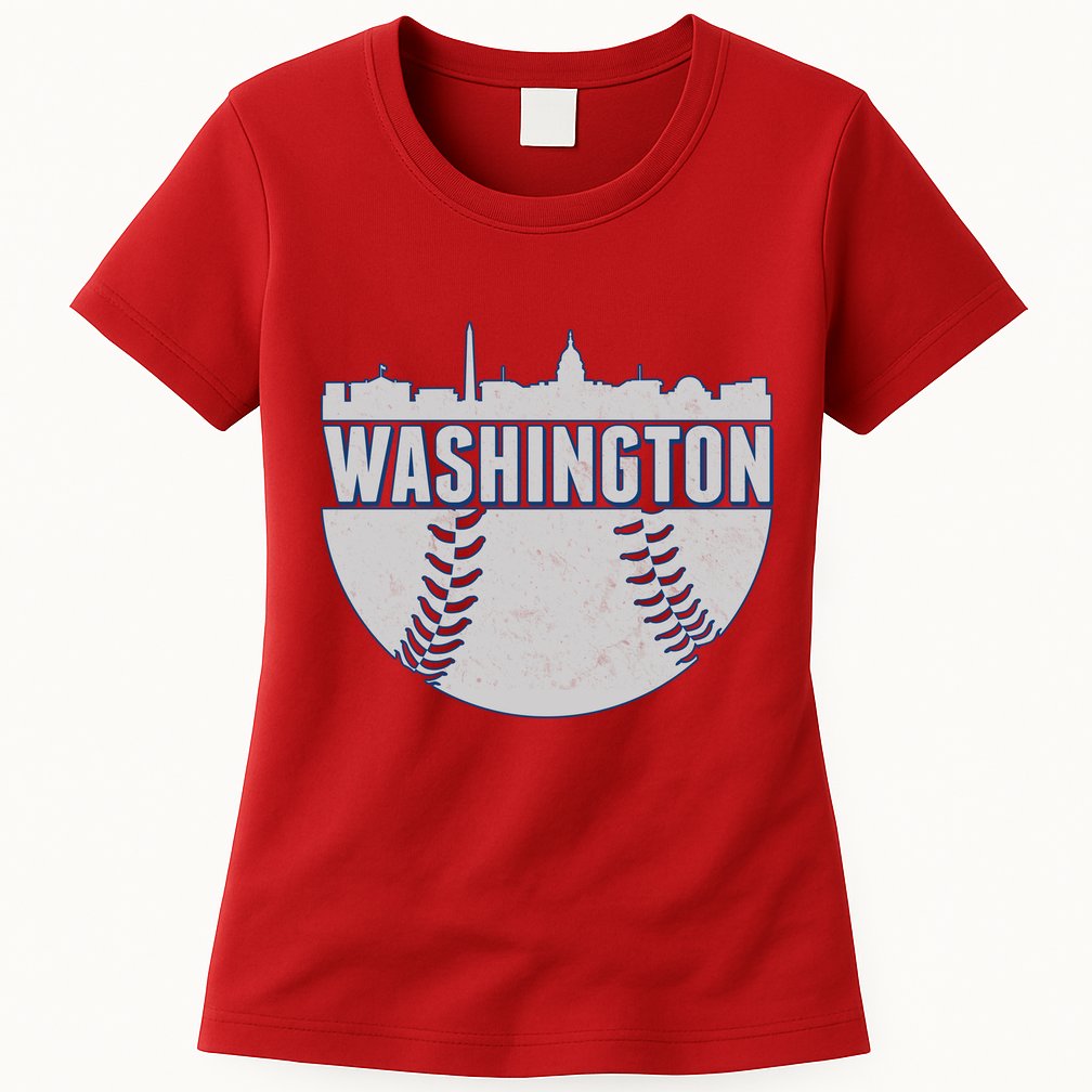 Washington Baseball Vintage Womens T-Shirt