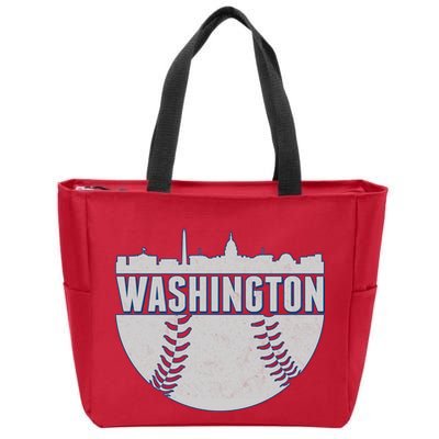 Washington Baseball Vintage Zip Tote Bag