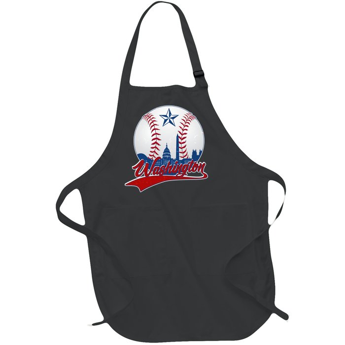 Washington Baseball Vintage Style Fan Full-Length Apron With Pockets