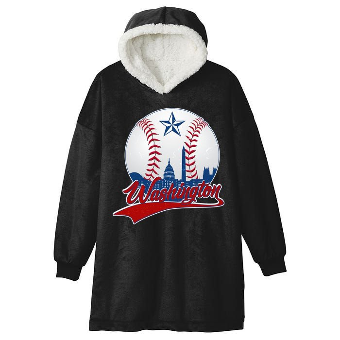 Washington Baseball Vintage Style Fan Hooded Wearable Blanket