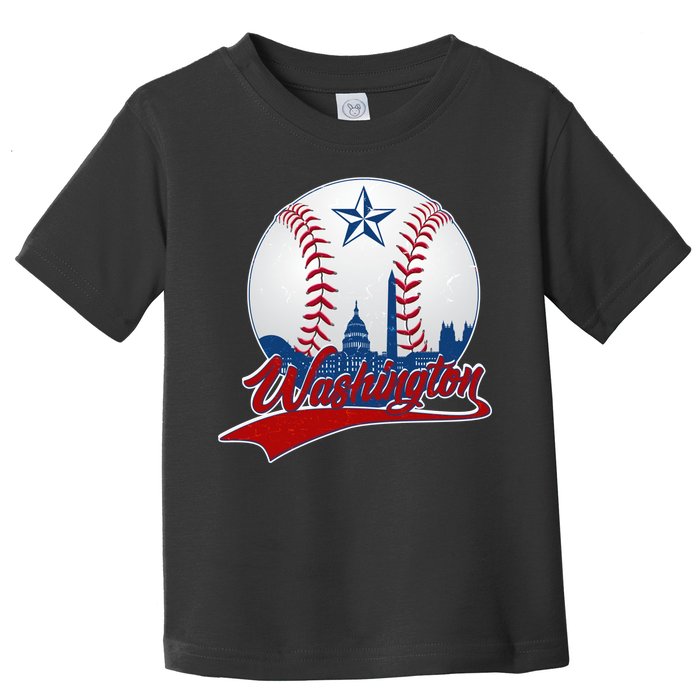 Washington Baseball Vintage Style Fan Toddler T-Shirt