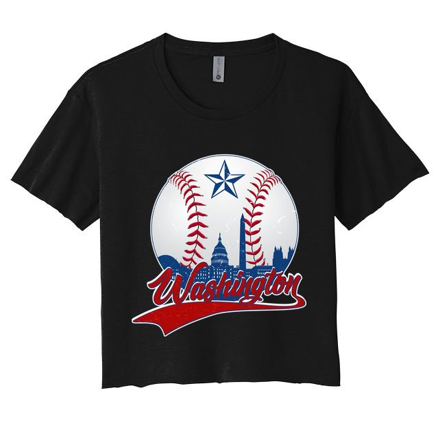 Washington Baseball Vintage Style Fan Crop Top