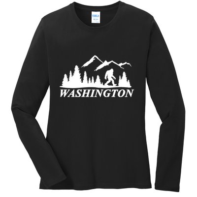 Washington Big Foot Mountain Ladies Long Sleeve Shirt