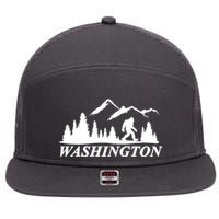 Washington Big Foot Mountain 7 Panel Mesh Trucker Snapback Hat