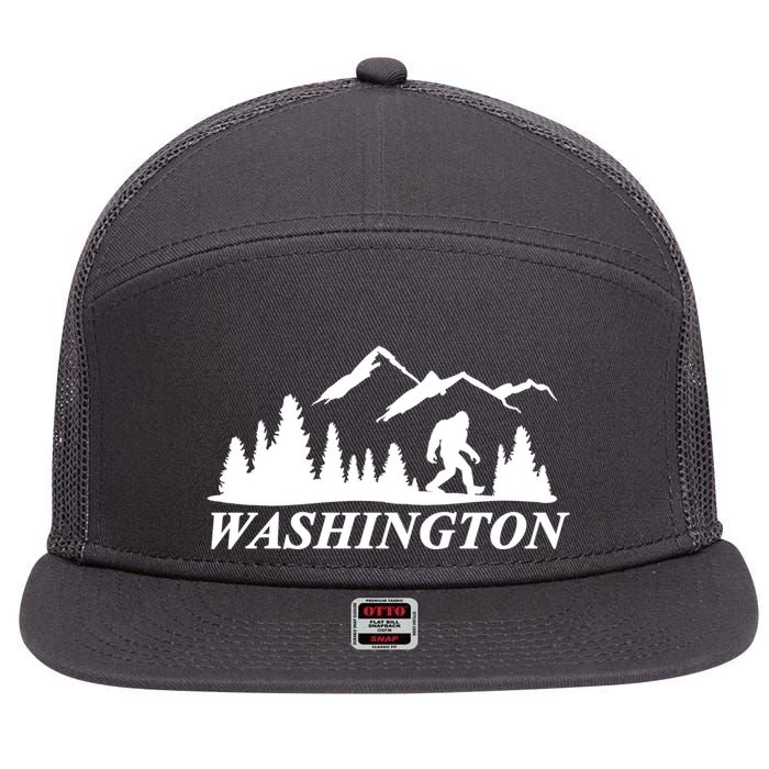 Washington Big Foot Mountain 7 Panel Mesh Trucker Snapback Hat