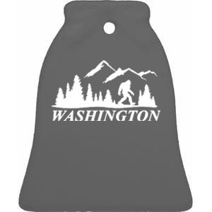 Washington Big Foot Mountain Ceramic Bell Ornament