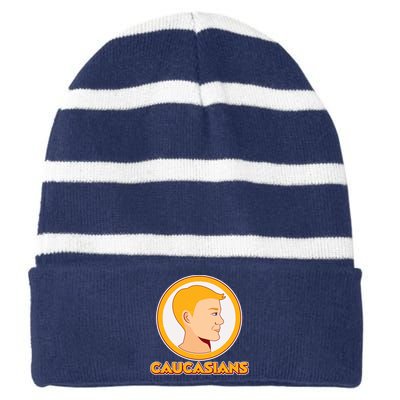 Washington Caucasians Football Logo Striped Beanie with Solid Band