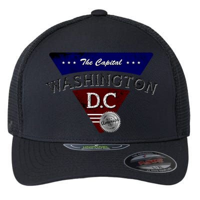 Washington D.C Land of the Free Logo Flexfit Unipanel Trucker Cap