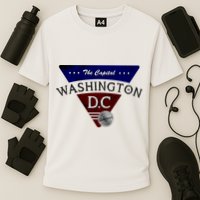 Washington D.C Land of the Free Logo Cooling Performance Crew T-Shirt