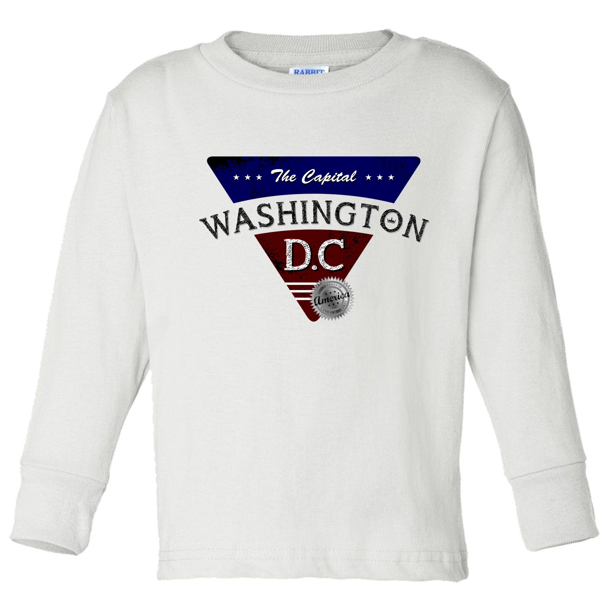 Washington D.C Land of the Free Logo Toddler Long Sleeve Shirt