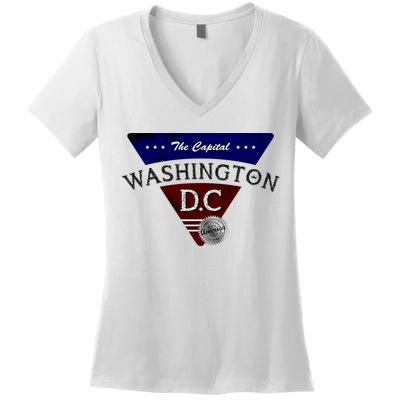 Washington D.C Land of the Free Logo Women's V-Neck T-Shirt