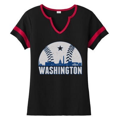 Washington DC Baseball Skyline Ladies Halftime Notch Neck Tee