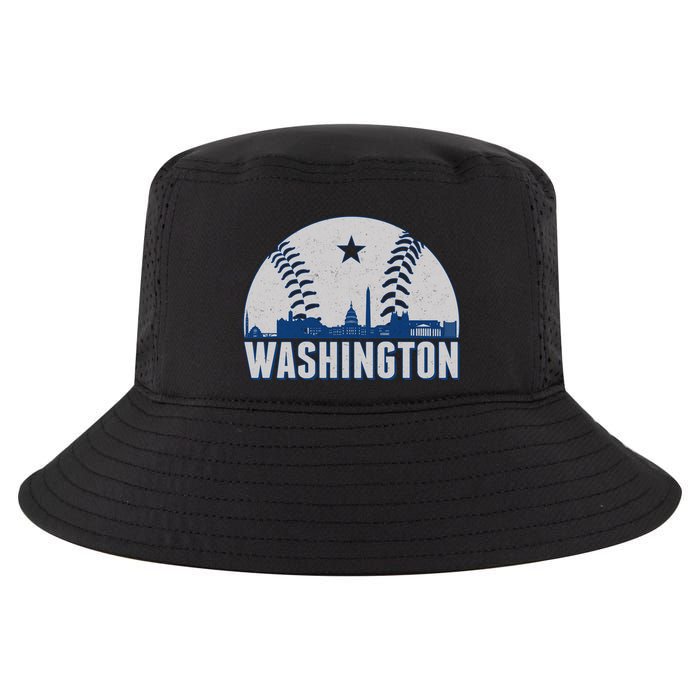 Washington DC Baseball Skyline Cool Comfort Performance Bucket Hat
