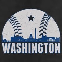 Washington DC Baseball Skyline Cool Comfort Performance Bucket Hat