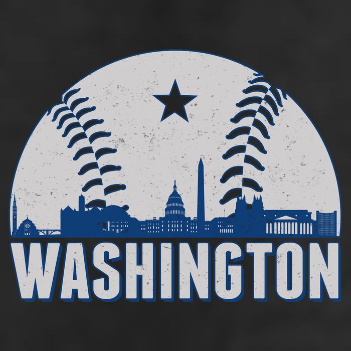 Washington DC Baseball Skyline Cool Comfort Performance Bucket Hat