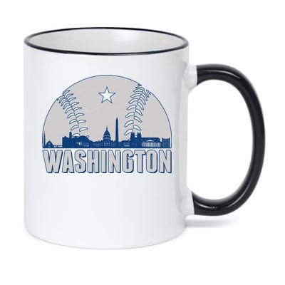 Washington DC Baseball Skyline 11oz Black Color Changing Mug